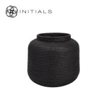 Pot Nature Osier Planter Burma Rattan Black
