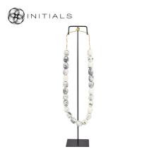 Object Nature Opera Necklace Marble Grey