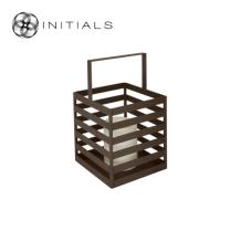 Lantern Boîte Raw Iron Metallic Brown Low