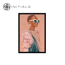 Walldecoration Artistique Rose Woven Velvet with Wooden Frame