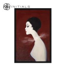 Walldecoration Monroe Venezia Polyester Woven Velvet with Wooden Frame Black