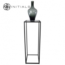 Table Skyline Smoke glass Iron Black Square