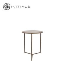 Tri leg Table Metro Raw Iron Metallic Brown Round