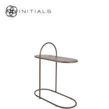 Bench Table Metro Raw Iron Metallic Brown Oval