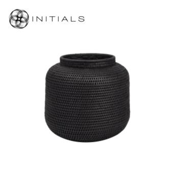 Pot Nature Osier Planter Burma Rattan Black