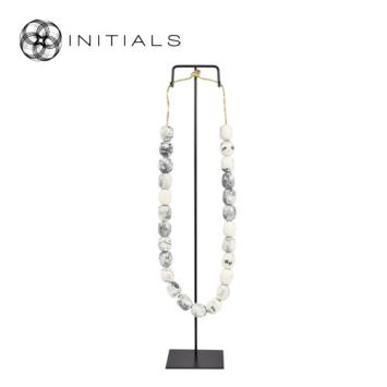 Object Nature Opera Necklace Marble Grey