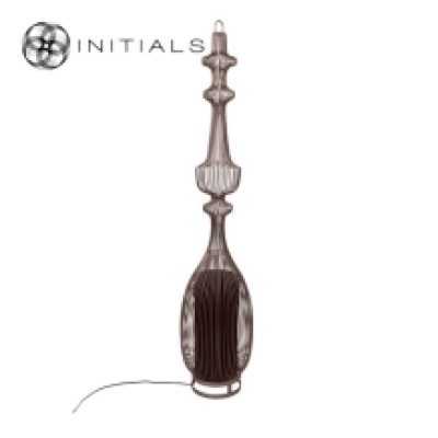 Floor Lamp Oriental Tear Iron Wire Metallic Brown