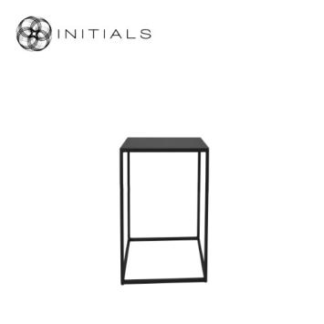 Table Iron Structure Matt Black With Connected Plate Square