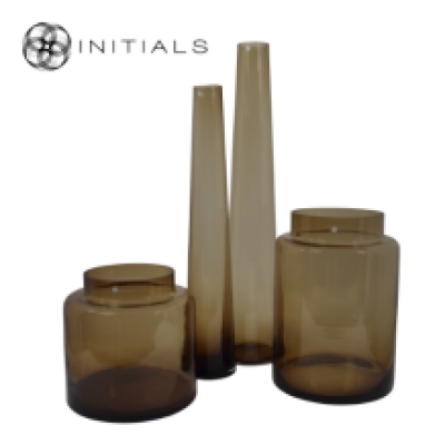 Vase Serré Stretch Topaz Glass Low